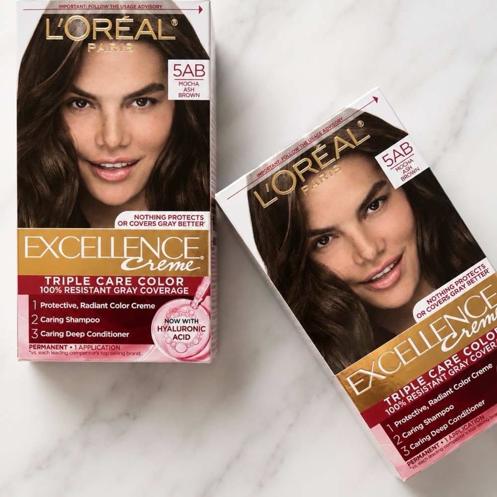 (2) L'Oreal Excellence Creme 5AB Mocha Ash Brown Hair Color